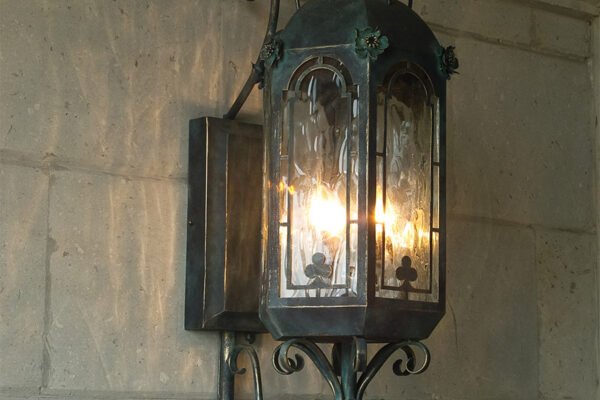 solara-custom-classic-steel-outdoor-lighting-entrance-bounganvillea