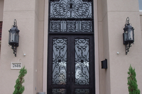 Danielle-classic-wrought-iron-doors-contemporary-steel-doors-solara-doors-lighting-CLA-S4017